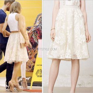 Anthropologie Yoana Baraschi Cream Emerline Skirt with Tulle NWOT